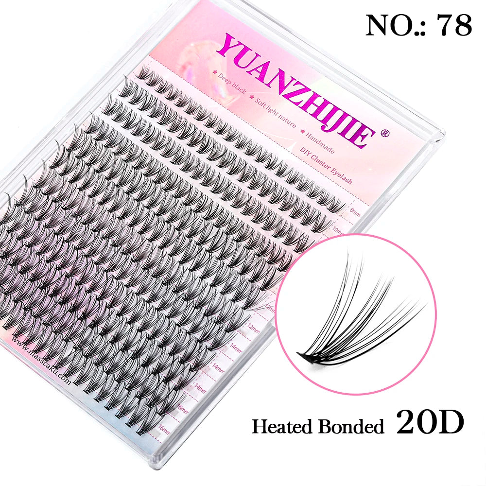 YUANZHIJIE Individual Eyelashes Makeup Cilios Cluster Eyelash Extension Wispy C/D Curling Volume Black Soft False Eyelash Makeup