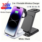 Desktop Universal Wireless Charger 2025 Innovative Products 3 in 1 Wireless Charger 30W Fast Charger for iPhone