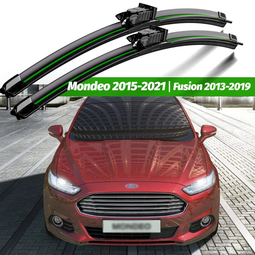 Wiper RHD & LHD Front Wiper Blades For Ford Mondeo Fusion 2015 - 2021 Windshield Windscreen Window Rain Brushes 28"+28"