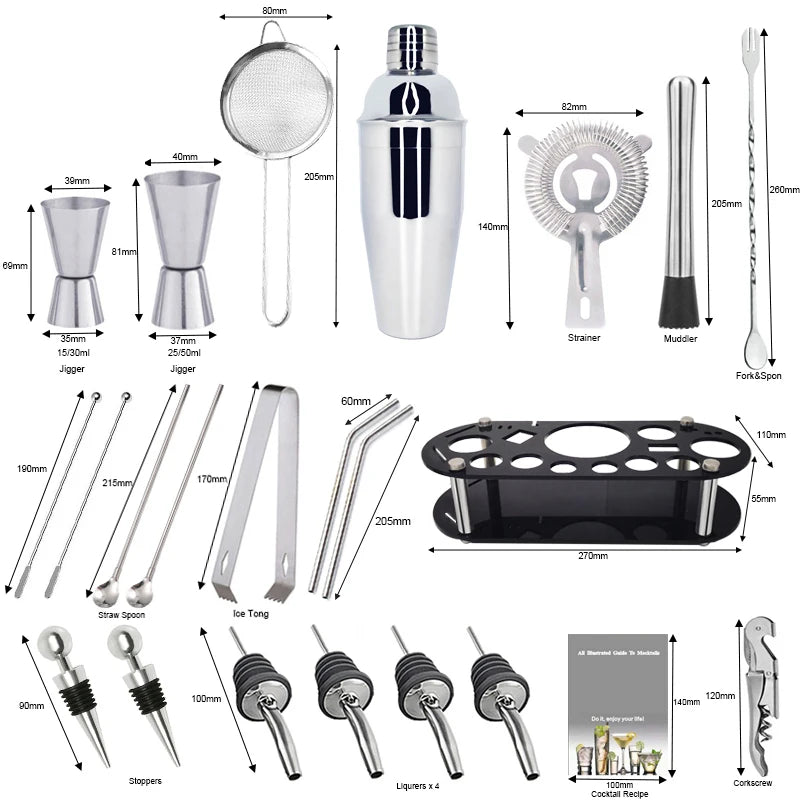 Craft Bar-Quality Cocktails: Premium Boston Shaker Set with Stand