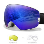 Anti-Fog SKI Goggles Snowboard Goggles UV400 with Night Vison Lens Men Women Teen Best Gift for Christmas and New Year