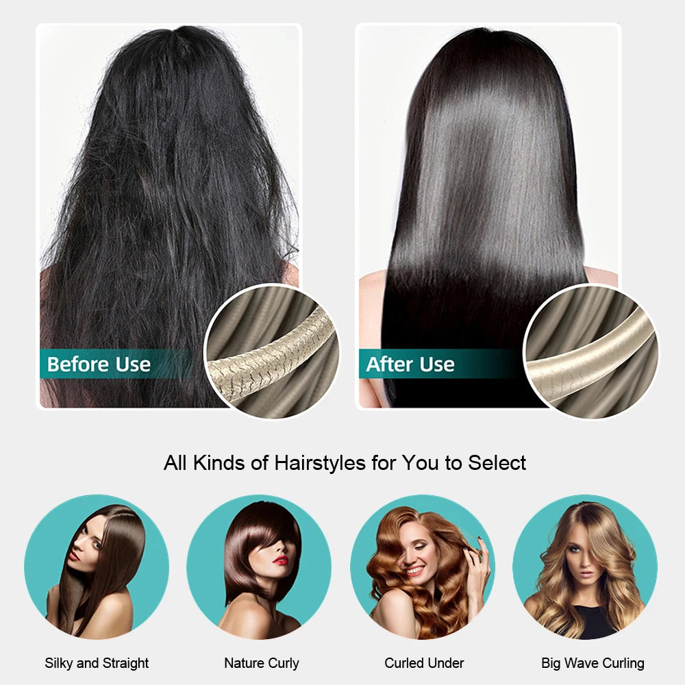 500°F Hair Straightener and Curler Plasma Hair Flat Irons 260°C Ceramic Coating Plate Professional Salon Styling Tools