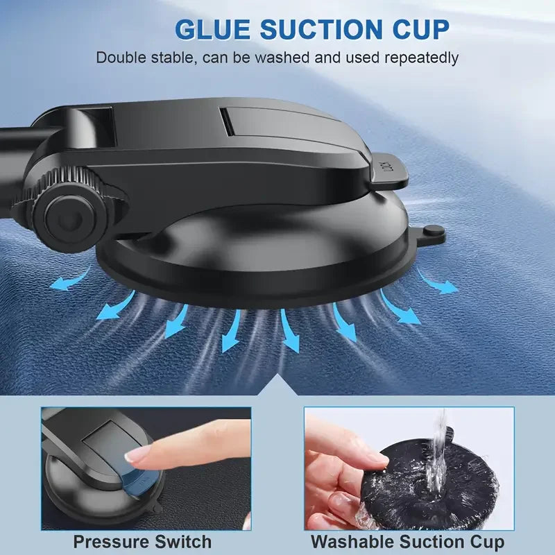 Universal Car Tablet and Phone Mount - Dashboard/Desktop Holder for 4-14 Inch Devices - Hands-Free Viewing and Navigation