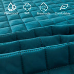 1pc Quilted Waterproof Fitted Sheet, Machine Washable Mattress Protector Single Double Bed Cover