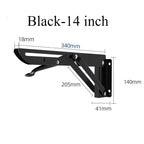 2pcs 8-20inch Stainless Steel Folding Angle Bracket Triangle Shelf Heavy Support Adjustable Wall Mounted Bench SilverWhite Black