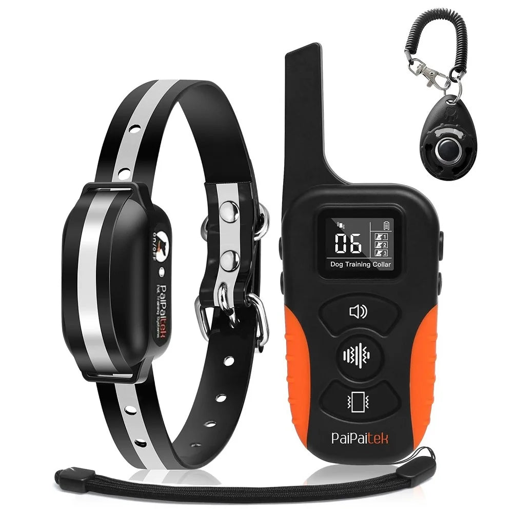 No Shock Dog Training Collar,1000m Waterproof Vibrating Dog Collar,Rechargeable Electronic Collar for All Size Dog Bark Collar