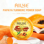 AILKE Lightening Soap Bar, With Natural Turmeric, Papaya, Carrot, Remove Dark Spots, Acne, for All Skin Types, 200g