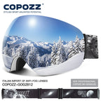 COPOZZ Outdoor Sports Ski Goggles UV400 Protection Ski Mask Male Female Anti-Fog Big Face Snow Glasses Snowboard Skiing Eyewear