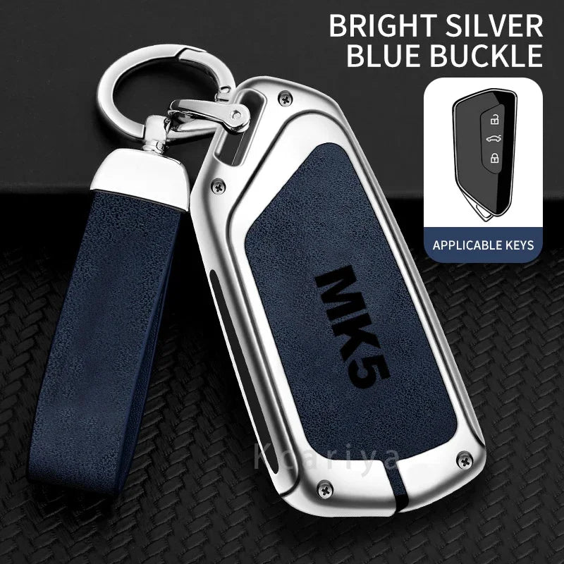 Auto TPU Zinc Alloy Key Case Bag For VW Volkswagen GOLF 5 MK5 Car Key Chain Car Metal Key Shell Interior Decoration Accessories