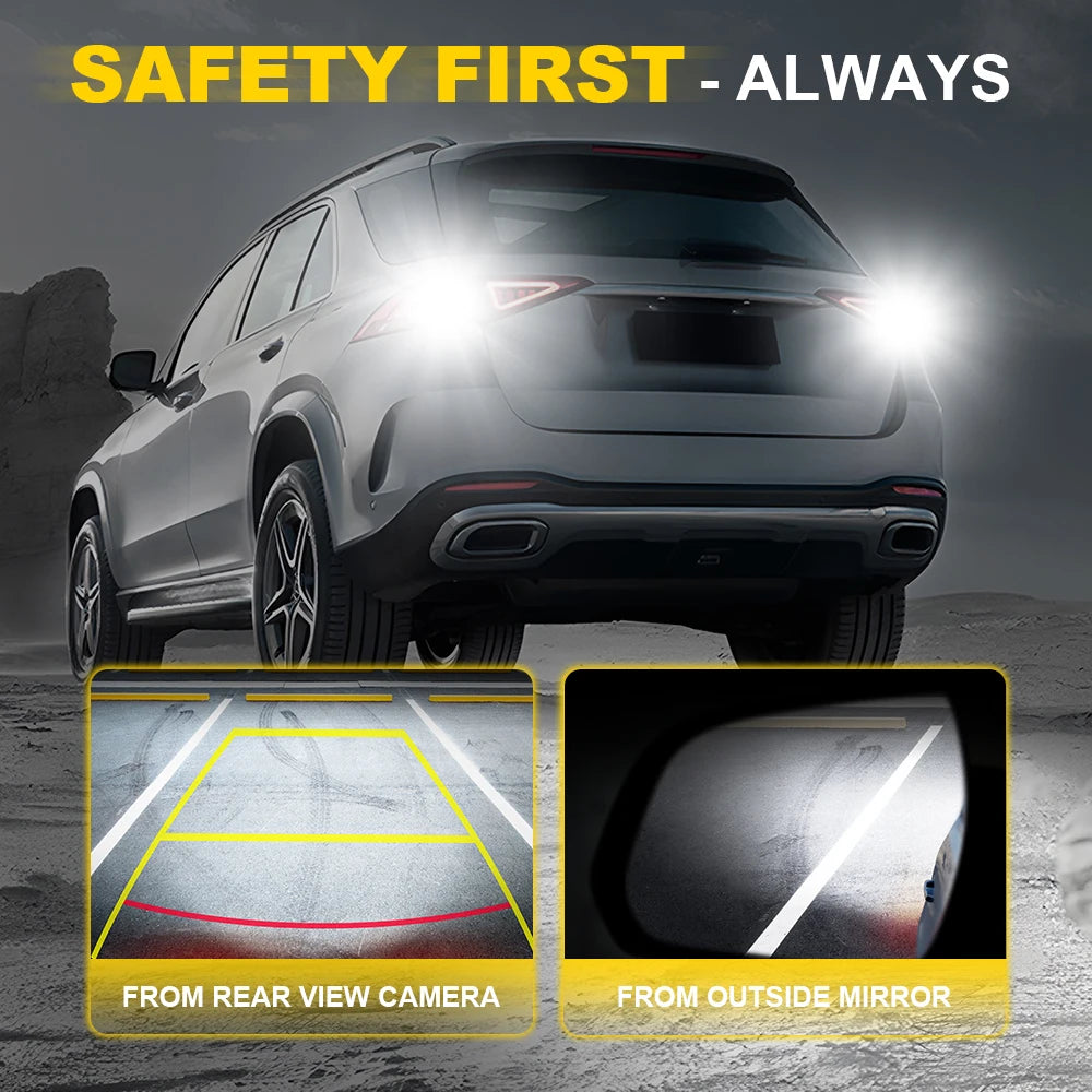2Pcs AUXITO T15 W16W LED Canbus Back Lamps Reversing Lights Projector Super Bright White 6500K Reverse Bulb Lens Spotlight 12V