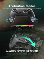 DATA FROG Wireless Game Controller for Switch / OLED / Lite / Switch 2 Console Programmable Joystick Gamepad for PC