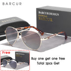 BARCUR Design Memery Frame Sunglasses Polarized For Men Sun Glasses Women Pilot Gradient Lens Eyewear Mirror Shades