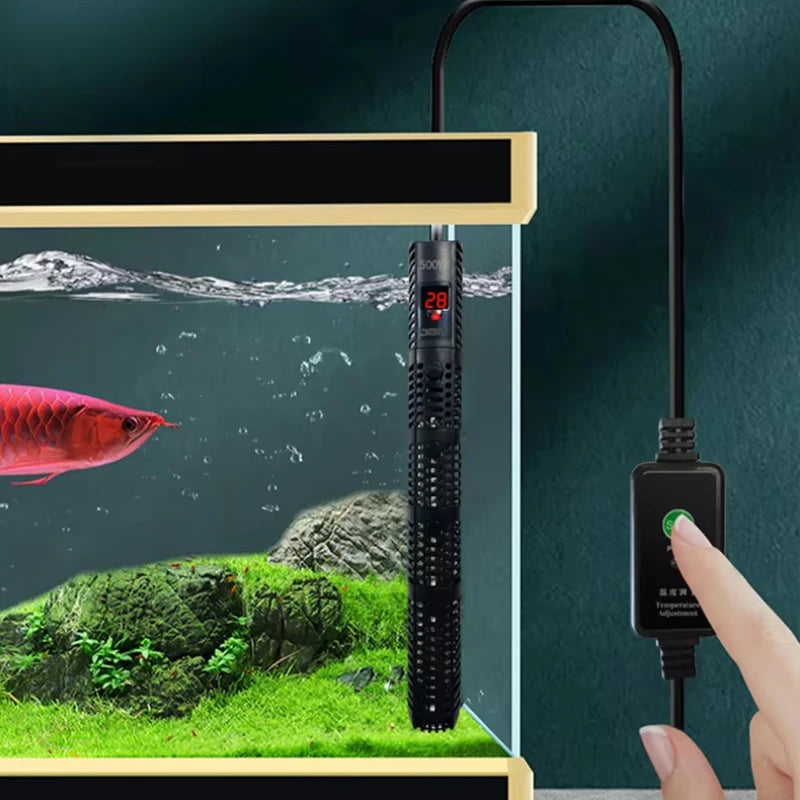 Aquarium Submersible Heater Fish Tank Water Heating Rod Constant Aquarium Thermostat Temperature Control 220V 50-500w EU adapter