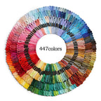 447 Pieces Set Cross Stitch Thread Embroidery Floss For Beginners DIY Craft Bracelet Craft8M Skein No Repeat Rainbow Colors