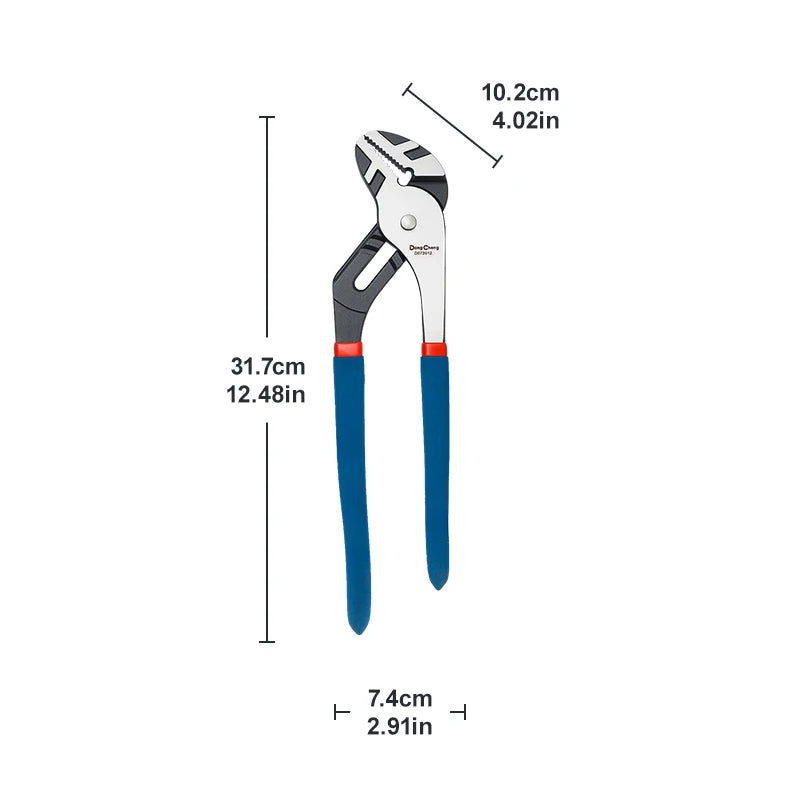 8/10/12/16 Inch Quick Adjust Water Pump Pliers with Hardened CR-V Steel Jaws Universal Plumbing Pliers for Plumbing Work