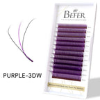 Befer Beauty Colored Eyelash Extensions 0.07mm C/D Curl 8-13mm Blue/Green Lashes