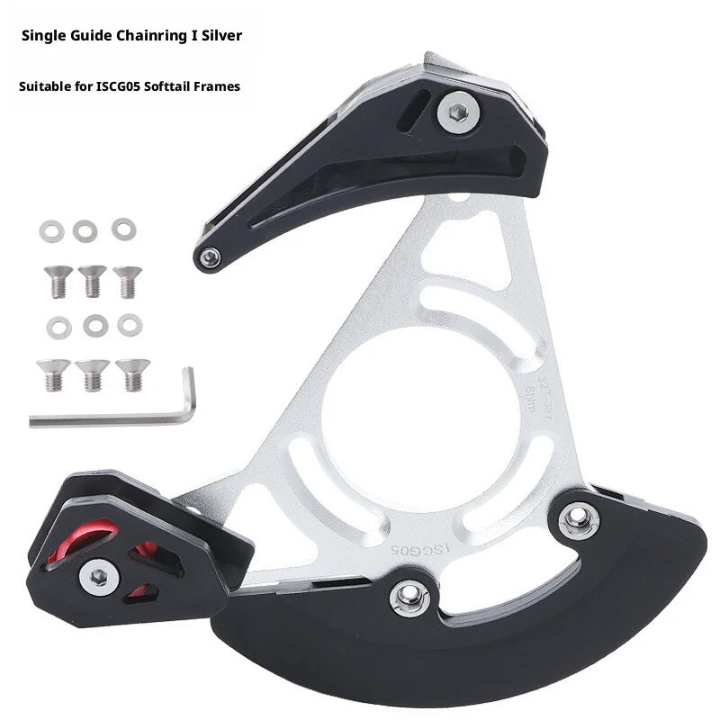 MTB Chain Guide Single Chainring Stabilizer 32-38T Anti-Drop Device, Black/Blue/Red