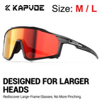 Kapvoe M/L Size Photochromic Cycling Glasses Large Head Sports Sunglasses for Men Women UV400 Bike Glasses Hiking Eyewear