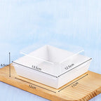 50/100PCS Square Bread Packing Box Sandwich Box with Transparent Lid Cookie Box Swiss Roll Packaging Box Birthday Party Supplies
