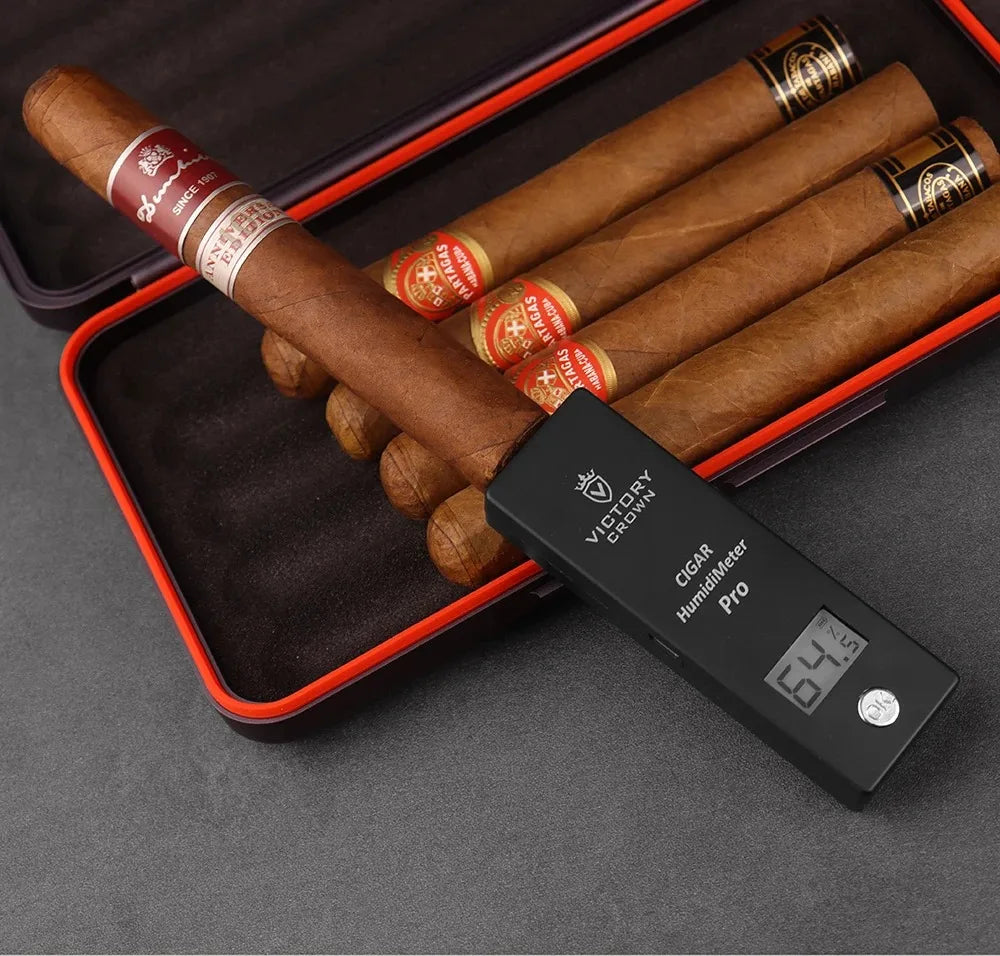 Cigar Moisture Meter Hygrometer Digital USB Pocket Cigarettes Damp Detector Density Digital Smoking Humidity LCD Probe Tools
