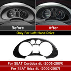 For SEAT Cordoba Ibiza 6L (2002-2009) Trim Accessories. Carbon Fiber Interior Sticker. Car Dashboard Speed Display Panel Cover.
