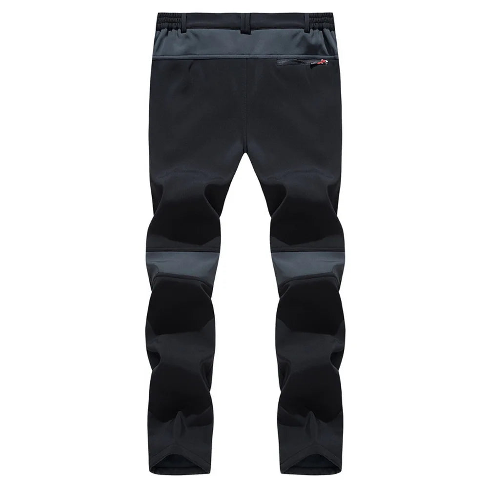 Fanuocetar Mens Hiking Pants Winter Warm Fleece SoftShell Waterproof Windproof Outdoor Ski Trekking Climbing Thick Rain Trousers