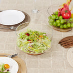 Glass Fruit Bowl Creative Large Salad Bowl Wood Base Snacks Popcorn Nuts Storage Bowls Home Christmas Snack Storage Container
