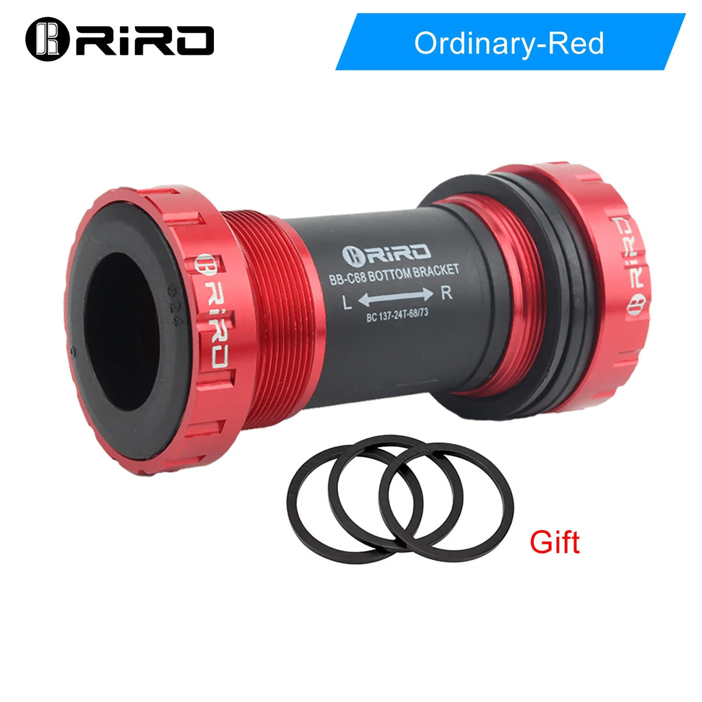RIRO Bicycle Ceramic Bottom Bracket BB68/BB92 68/73MM Threaded BB MTB Sealed Bearings Road Bike 1.37/24mm Shaft Univesal Parts