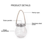 Solar Cracked Glass Jar Lamp IP65 Waterproof 30LED Warm White & Colorful Lights Outdoor String Lights for Garden Patio Yard Tree