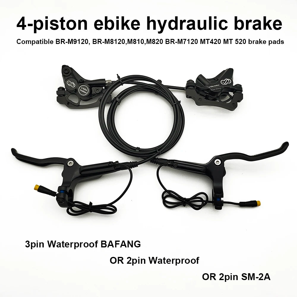 EBKE Electric Bike E-bike 4-Piston Hydraulic Brake For BAFANG Mid BBS 01 02 HD Or 2pin Waterproof Or 2pin SM-2A