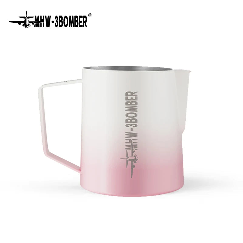 MHW-3BOMBER Classic Milk Frothing Pitcher 500ml Red Stainless Steel Steaming Pitchers Cappuccino/Latte Art Milk Cup Coffee Tool