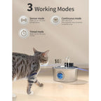 3.2L Stainless Steel Pet Water Feeder With 4000mAh Battery Wireless Auto Cat Fountain faucet Smart Dog Water Dispenser Cat Bowl