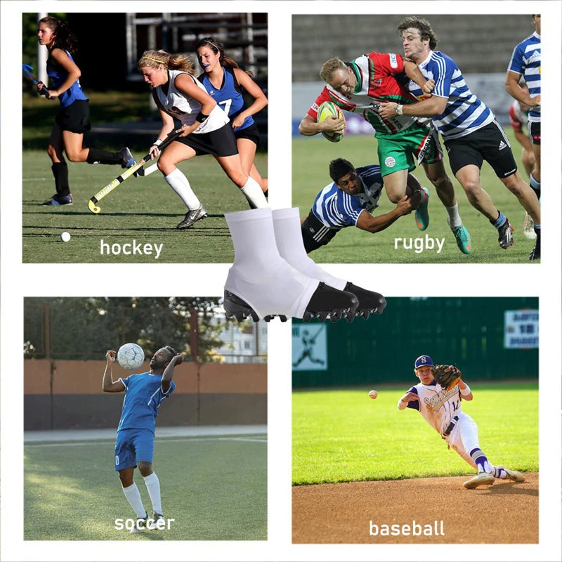 Football cleat covers spats 1 pair slip resistant high elastic foot covers solid color