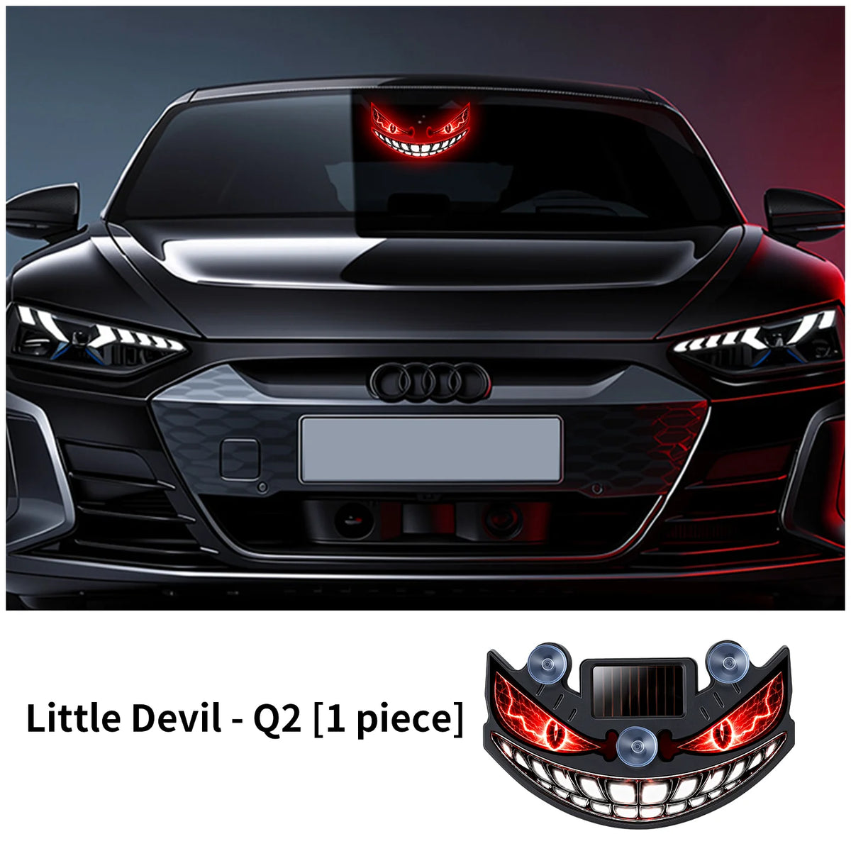Solar Powered LED Warning Light Devil Eye Style Multi-Mode Wireless Decorative Lamp