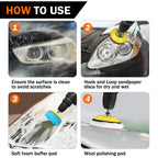 3 Inch Wet Dry Headlight Restoration Kit 133 Pcs Hook and Loop Sandpaper for Polishing and Sanding Wood Stone Lacquer Surface