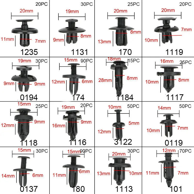 300pcs 620pcs Car Fastener Clip Mixed Plastic Fasteners Kit Auto Door Trim Panel Retainer Push Engine Cover Fender Rivet Clips