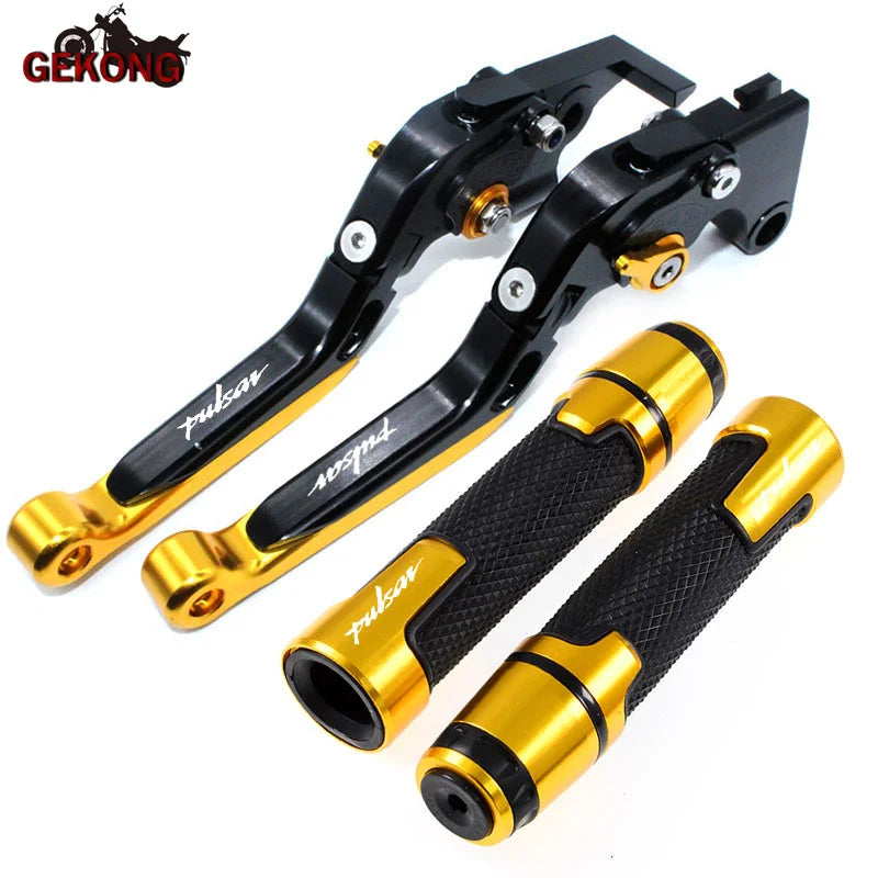 Motorcycle Folding Extendable CNC Moto Adjustable Clutch Brake Levers Handbar End Grips fit For Bajaj Pulsar 200 NS/200 RS/200 A
