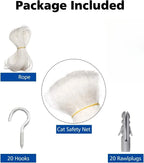 1set Different Sizes Transparent Cat Safety Net with Accessories for Balcony and Stairs - Prevents Pet Falls and Escapes