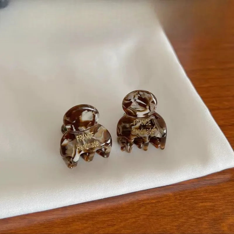 2Pcs/Set Mini 2cm Acetate Small Hair Claw Side Pins Acetate Hair Crabs for Girls Cute Hairpin Clips Women Hair Accessories