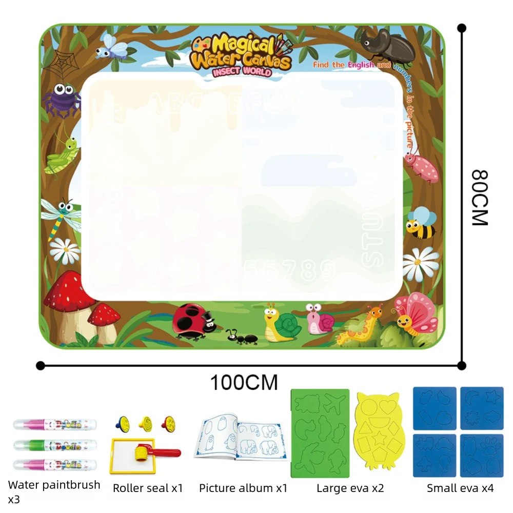 Magic Water Drawing Mat Extra Large Water Doodle Toy Set Painting Board Children Educational Toys Gift for Kids Multiple Size