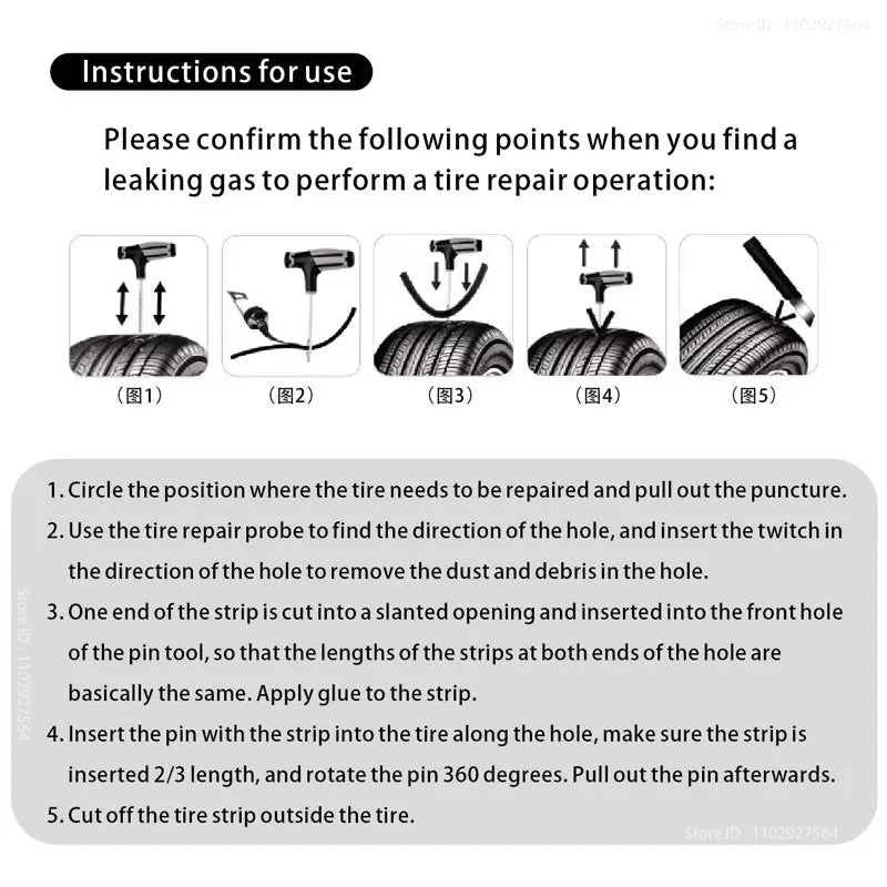 ZFOUEK Auto Tire Repair Kit Puncture Plug Tools Tyre Puncture Emergency for Universal Tire Strips Stiring Glue Repair Tool