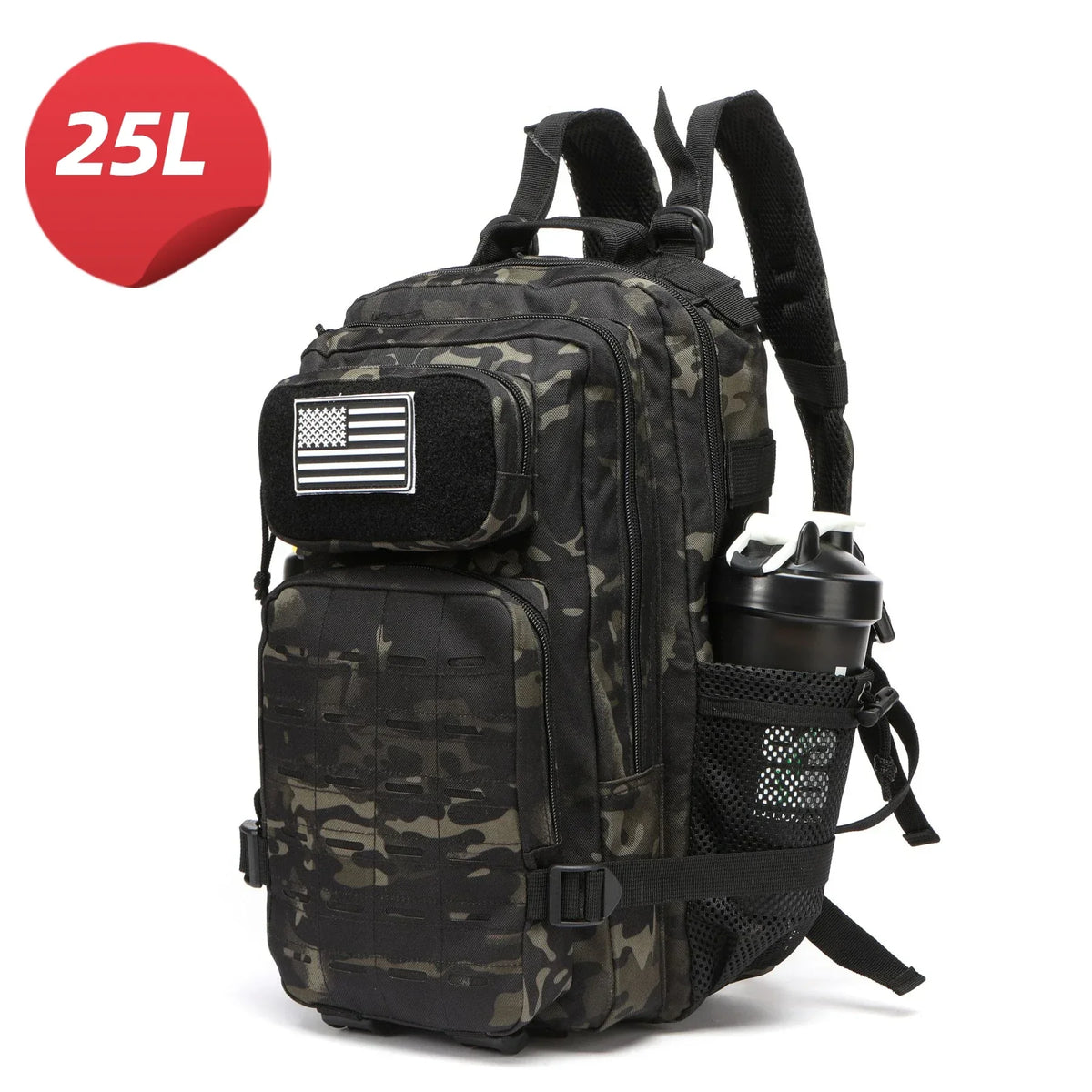 25L/50L Waterproof with 2 Bottle Holders Backpack Gym Outdoor Travel Hiking Fishing Trekking Backpacks 13inch Laptop Bag