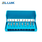 ELIJAH 30PCS/Set Dental Diamond Burs Drill Aluminum Burs Sterilization Block Dental Hospital Tool for High Speed Handpiece