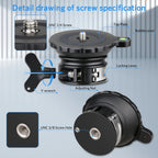 Weyllan Tripod Head LH5 Tripod Leveling Base 3s Fastly Adjusting Plate Horizontal Adjustment for Canon Nikon Sony DSLR Camera