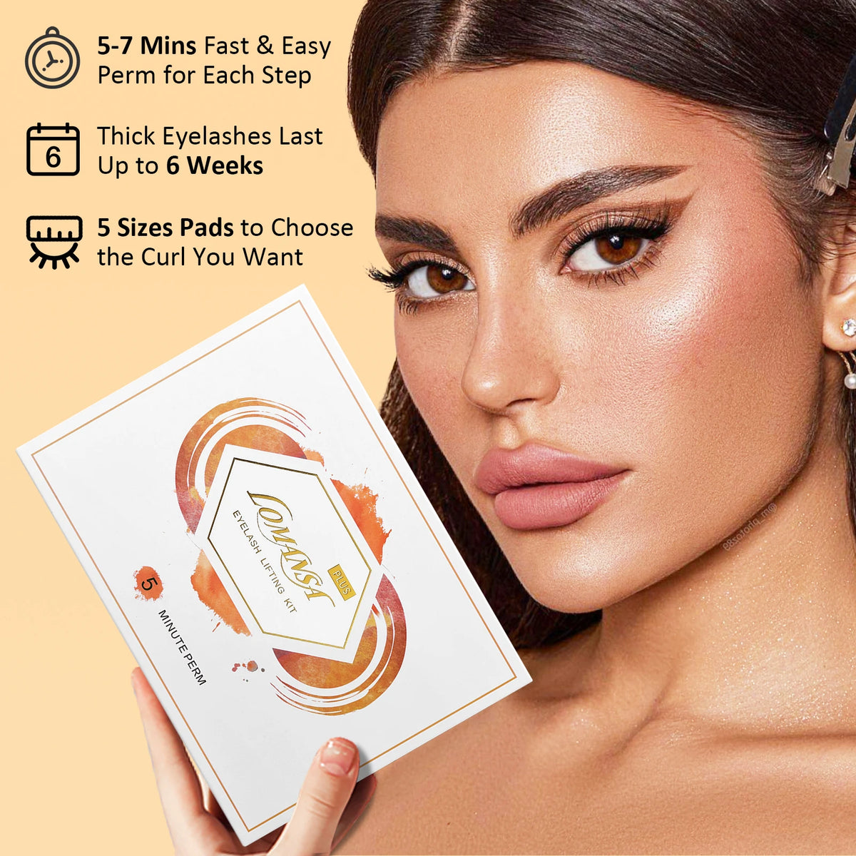 Lomansa Lash Lift Eyelash Lift Kit 8-12 Minutes Instant Lifting Perming Curling For Eyebrow Eyelashes Perm Kit Lasts 6-8 Weeks