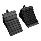 Car Wheel Chocks 2pc Triangular Anti-Slip Rubber Parking Wedges, Black