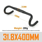 UNO UltraLight Racing Road Bike Handlebar Bent Bar 25.4/31.8MM 360/380/400/420/440/460MM 6061 Aluminum Alloy Stem Handlebar