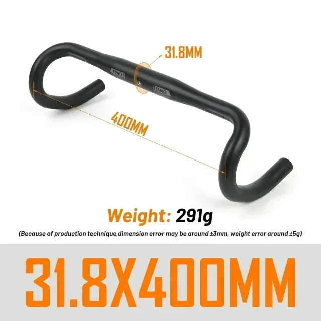 UNO UltraLight Racing Road Bike Handlebar Bent Bar 25.4/31.8MM 360/380/400/420/440/460MM 6061 Aluminum Alloy Stem Handlebar