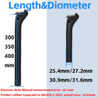 ELITAONE MTB Carbon Seat Post Offset 20mm 25.4 27.2 30.9 31.6mm Mountain/Road Bike Seatpost 350-450mm Light 150g