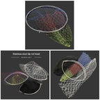40cm 50cm Fishing Net Folding Fishing Brail Landing Net Ultra Light Titanium Alloy Deepening catching Net  Tool Accessorie
